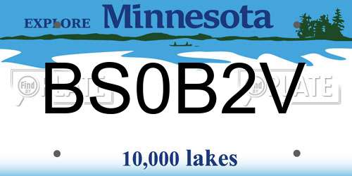 BS0B2V Minnesota License Plate