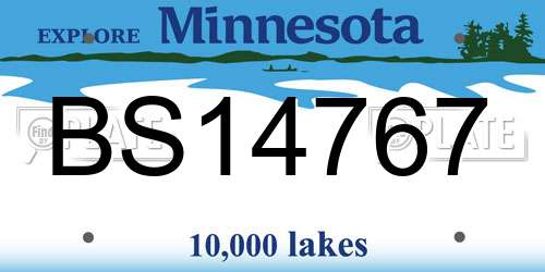 BS14767 Minnesota License Plate