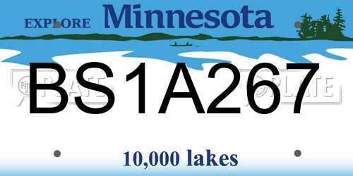 BS1A267 Minnesota License Plate