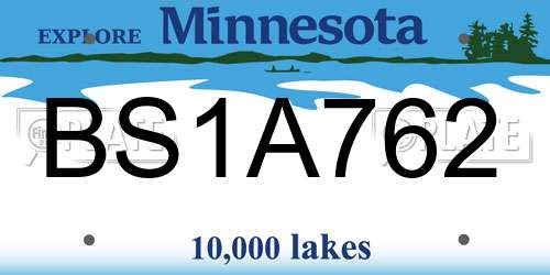 BS1A762 Minnesota License Plate