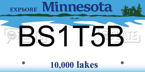 BS1T5B Minnesota License Plate