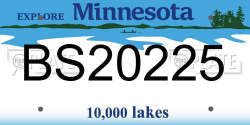 BS20225 Minnesota License Plate