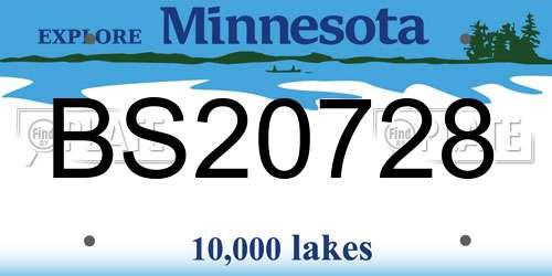 BS20728 Minnesota License Plate