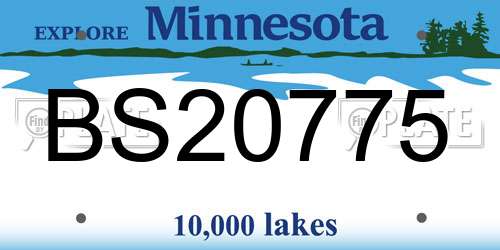 BS20775 Minnesota License Plate