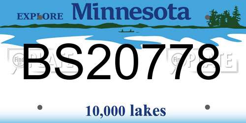 BS20778 Minnesota License Plate