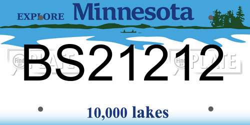 BS21212 Minnesota License Plate