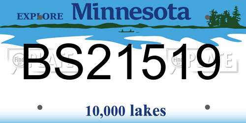 BS21519 Minnesota License Plate