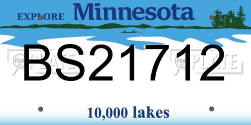BS21712 Minnesota License Plate