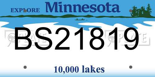 BS21819 Minnesota License Plate