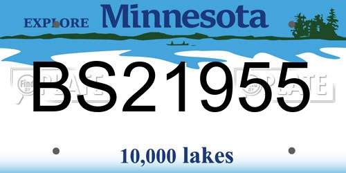 BS21955 Minnesota License Plate
