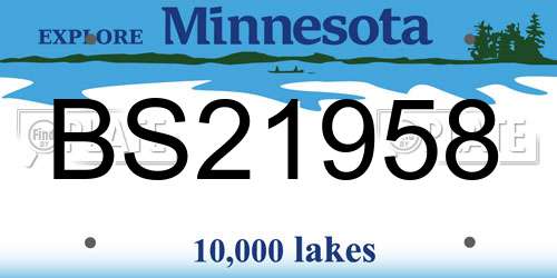 BS21958 Minnesota License Plate