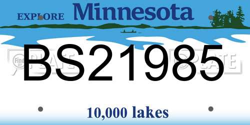BS21985 Minnesota License Plate