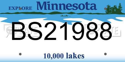 BS21988 Minnesota License Plate