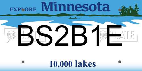 BS2B1E Minnesota License Plate