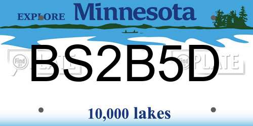 BS2B5D Minnesota License Plate