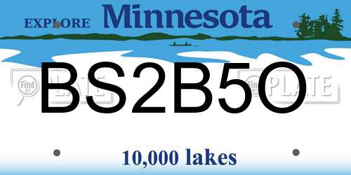 BS2B5O Minnesota License Plate