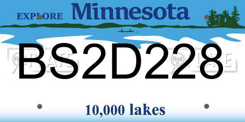 BS2D228 Minnesota License Plate