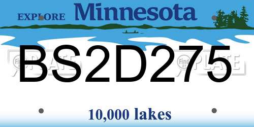 BS2D275 Minnesota License Plate