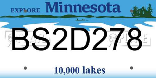 BS2D278 Minnesota License Plate