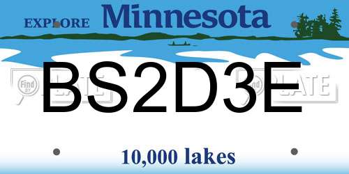 BS2D3E Minnesota License Plate