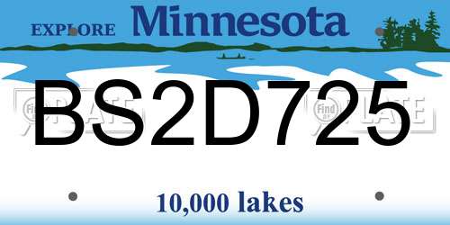 BS2D725 Minnesota License Plate