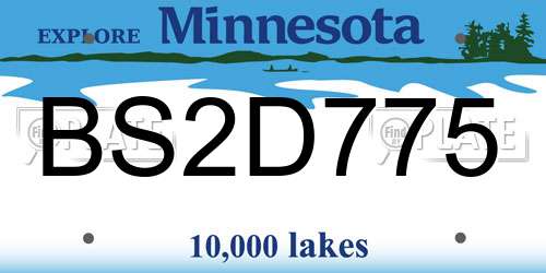 BS2D775 Minnesota License Plate