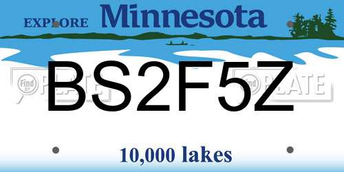 BS2F5Z Minnesota License Plate