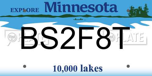 BS2F8T Minnesota License Plate