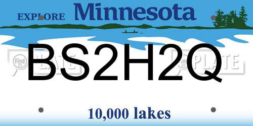 BS2H2Q Minnesota License Plate