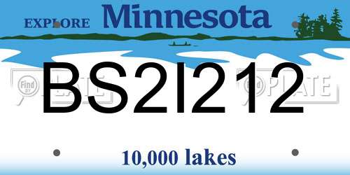 BS2I212 Minnesota License Plate