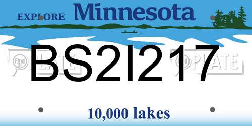 BS2I217 Minnesota License Plate
