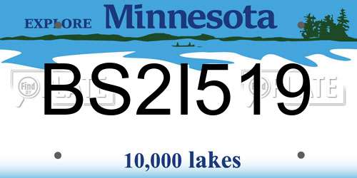 BS2I519 Minnesota License Plate