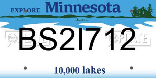 BS2I712 Minnesota License Plate