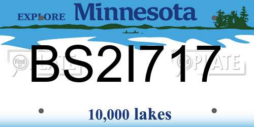 BS2I717 Minnesota License Plate