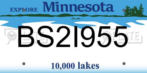 BS2I955 Minnesota License Plate