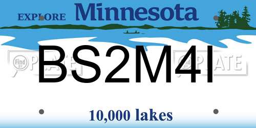 BS2M4I Minnesota License Plate