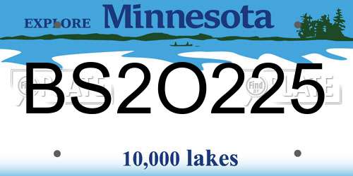 BS2O225 Minnesota License Plate