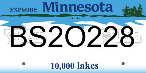 BS2O228 Minnesota License Plate