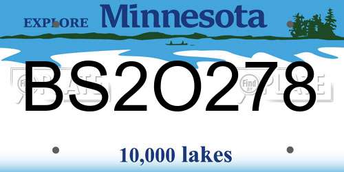 BS2O278 Minnesota License Plate