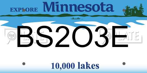 BS2O3E Minnesota License Plate