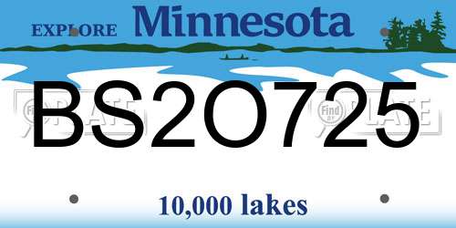 BS2O725 Minnesota License Plate
