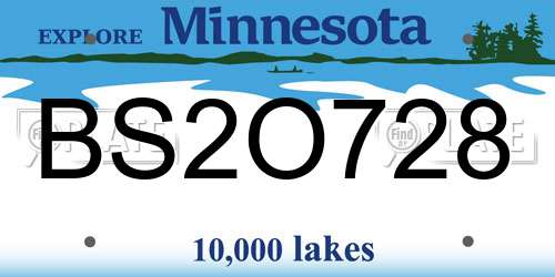 BS2O728 Minnesota License Plate