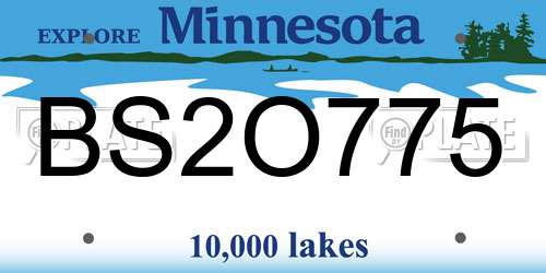 BS2O775 Minnesota License Plate