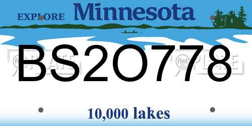 BS2O778 Minnesota License Plate