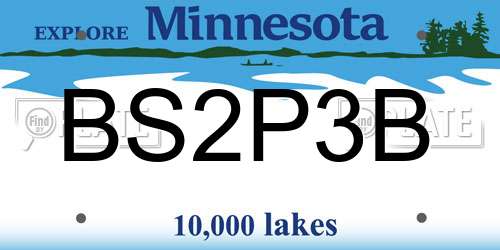 BS2P3B Minnesota License Plate