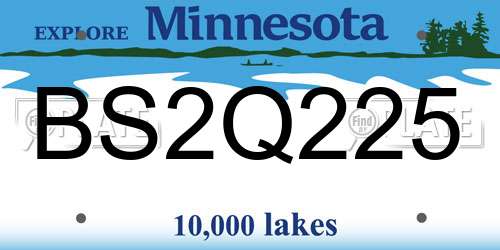 BS2Q225 Minnesota License Plate