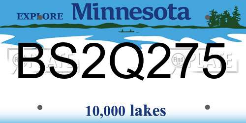 BS2Q275 Minnesota License Plate