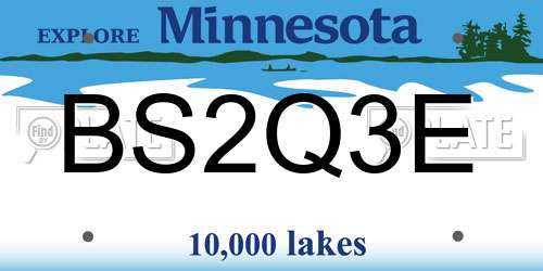 BS2Q3E Minnesota License Plate