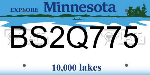 BS2Q775 Minnesota License Plate