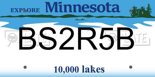 BS2R5B Minnesota License Plate